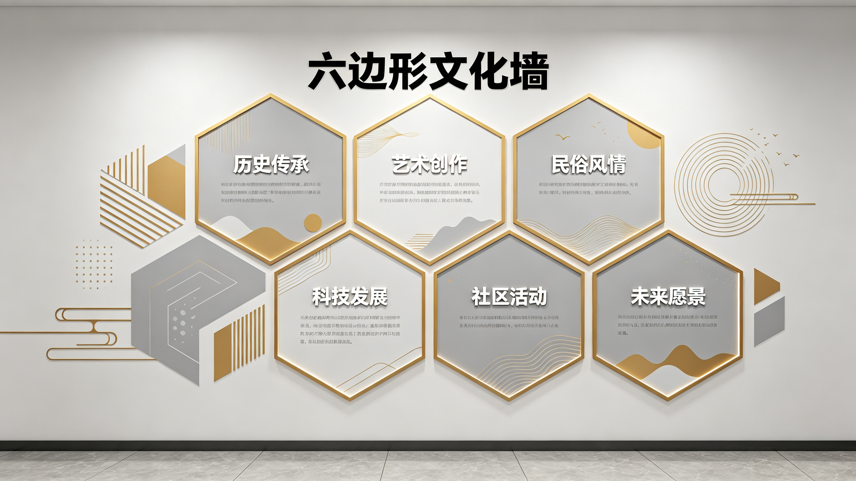 巴塘企业文化墙 | 六边形信息美学